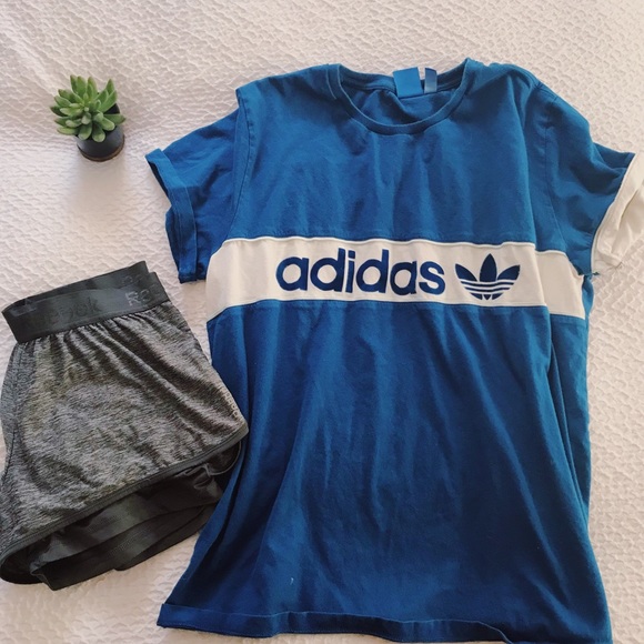 Adidas / NY 1986 Blue and White T- Shirt - Picture 2 of 5